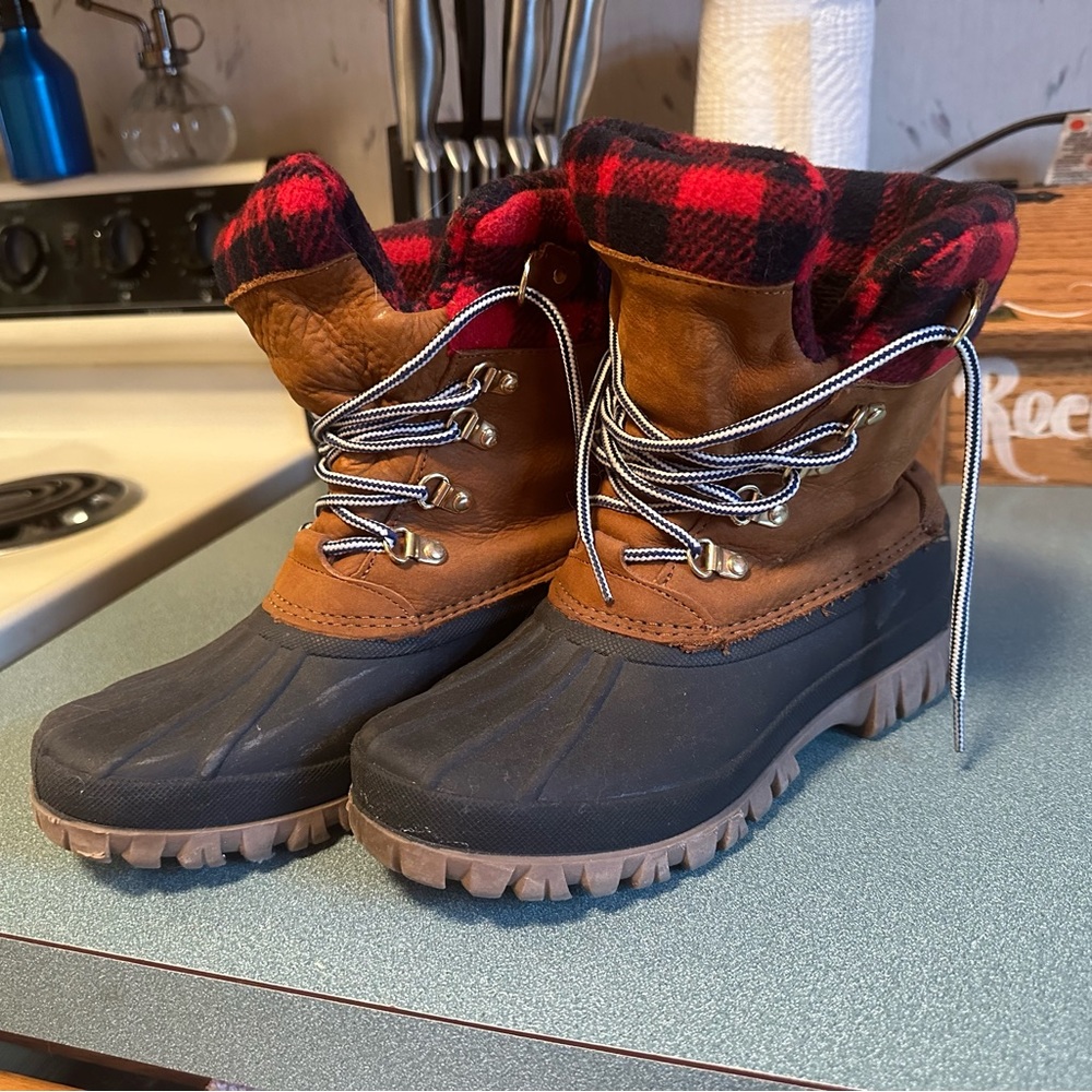 JCrew Perfect Winter Boots - Glazed Pecan / Plaid